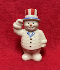 LENOX Patriotic Snowman Red, White and Blue Hat. Salute Figurine USA picture