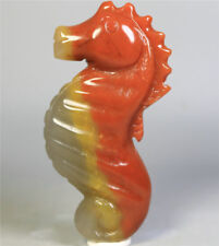 Natural Multi Color Red Agate Quartz Crystal Carved Seahorse / Hippocampus picture