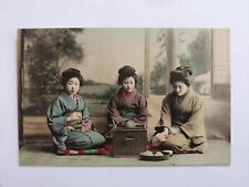 cpa JAPAN Young Japanese Girl GEISHA Le TE Making Tea VINTAGE POSTCARD picture