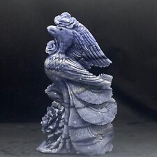 Natural quartz crystal mineral specimen hand-carved Phoenix bird Reiki healing . picture