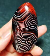 TOP 52G Natural Polished Silk Banded Lace Agate Crystal Stone Madagascar QC11 picture