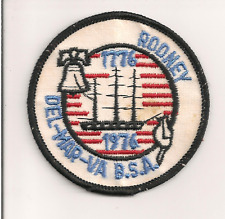 1976 RODNEY SCOUT RESERVATION  TWILL CAMP PATCH  DEL-MAR-VA CAMP BSA picture