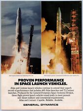 1986 General Dynamics Aviation Ad Space Launch Atlas Centaur Rockets Satellite picture