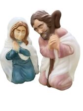 Vintage Mary & Joseph Blow Mold General Foam Christmas Nativity Religious Decore picture