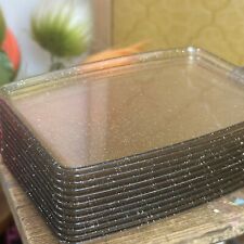 NAJEEB Snack Trays Set Of 12 Acrylic Lucite Glitter Mid Century Atomic Starburst picture