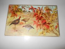 1909 Thanksgiving Day Post Card - Posted w/Turkeys, Fall Leaves, Hayystacks, etc picture