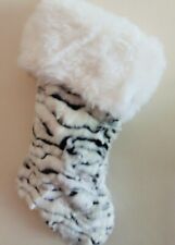 Vintage Christmas White Tiger Stocking 18 inch Plush Hong Kong Decoration picture