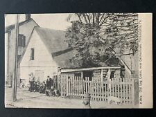 Postcard Germantown PA - c1900s Boys with Dogs - Old Log Cabin - Picket Fence  picture