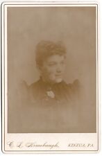 CIRCA 1890s CABINET CARD C.L. HIMEBAUGH GORGEOUS YOUNG LADY IN DRESS KINZUA PA. picture