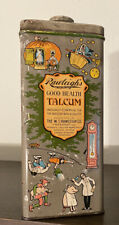1922 Antique RAWLEIGH'S TALCUM POWDER TIN -Color Litho Illustrations All Sides picture