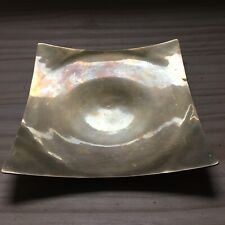 Vintage 1970s Minimalism Solid Brass Square plate Dish Serving Tray 7.5