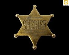 Classic Old West Gold Badge Of Sheriff Replica Aluminium Great For Collectors picture