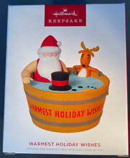 2022 Hallmark  Warmest Holiday Wishes Santa Reindeer Hot Tub Music Ornament NEW picture