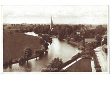 c.1940s River Avon And Holy Trinity Church Stratford England UK RPPC Postcard picture