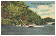 Ozarks, Noel Missouri c1940's Boating on Elk River, Bluff Drive picture