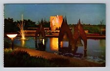 Belleville IL-Illinois, Annunciation Garden at Night, Antique Vintage Postcard picture