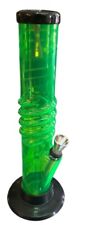 9” ACRYLIC GLASS STRAIGHT HOOKAH WATER PIPE BONG CARB SMOKING BOWL TOBACCO picture