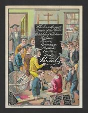c1890's Bovril Trade Card - University Classroom Students & Globe - New York picture