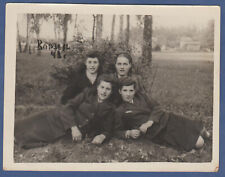 Beautiful young women lying on the grass in the park Soviet Vintage Photo USSR picture