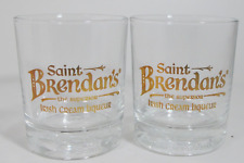 Set of 2 - Saint Brendan's The Superior Irish Cream Liqueur Glasses 8 oz picture