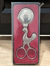 Williams Sonoma Chicken Motif Egg Topper Nickel Plated Made In Italy With Case picture