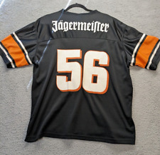 Jagermeister Men's Football Jersey #56 Black Orange Short Sleeve Size Large picture