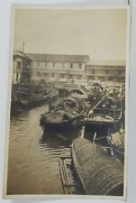 Old Chinese Or Asian Market Boats Vessels Rppc c1907 Real Photo Postcard N9 picture