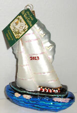 2013 OLD WORLD CHRISTMAS - RACING SAILBOAT - BLOWN GLASS ORNAMENT - NEW W/TAG picture