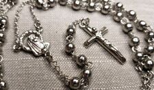 Vintage Rosary Stainless Steel Ball Bearing Beads Christian A1 picture