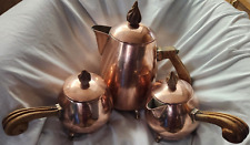 Mid-Century Copper Tea Pot w/ Creamer & Sugar by Coppersmith JC Moore picture