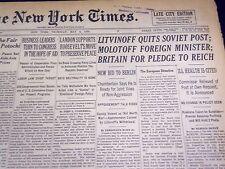 1939 MAY 4 NEW YORK TIMES - LITVINOFF QUITS SOVIET POST, FOREIGN MINIST - NT 605 picture