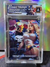 President Donald J. Punisher Trump USA Red White Blue Atomic Refractor Card picture