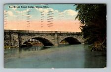 Elyria OH, East Broad Street Bridge, Ohio c1916 Vintage Postcard picture