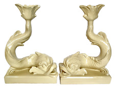Wedgwood Dolphin Fish Candlesticks Pair Vintage picture
