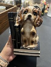 Cocker Spaniel Puppy Pair 1950s Vtg Bookends Brown/Lt. Brown Dogs Made in Japan picture