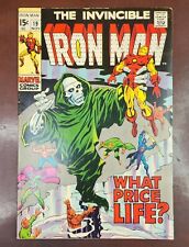 MARVEL COMICS THE INVINCIBLE IRON MAN #19, WHAT PRICE LIFE? 1969 picture