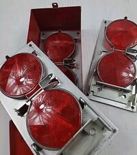 Red Metal Flare Box Road Reflectors Bolser #60 Vtg picture