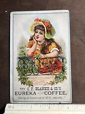 Antique Victorian Trade Card Eureka Coffee 