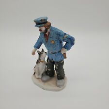Signed Emmett Kelly Jr Flambro Collection Police Officer Clown with Dog Figurine picture