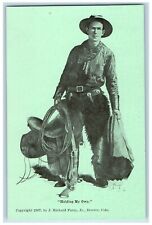 Parry Artist Signed Postcard Cowboy Holding My Own c1910's Unposted Antique picture