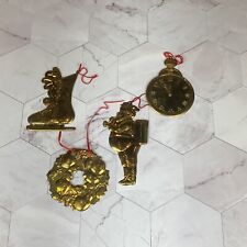 Vintage Dept 56 Brass Christmas Ornaments Made In Hong Kong picture