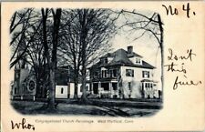 1906. WEST HARTFORD, CONN. CONG CHURCH & PARSONAGE. POSTCARD. picture