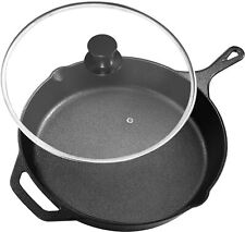 Utopia Kitchen Pre-Seasoned Cast Iron Skillet With Lid - 12 Inch Nonstick Fry... picture