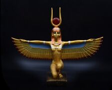 UNIQUE ANCIENT EGYPTIAN STATUE Goddess Isis Open Winged Stone Handmade picture
