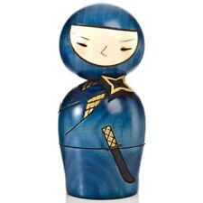 Ninja BLUE navy Kokeshi Usaburo こけし Wooden Doll  H 5