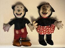 1930’s Gund Mickey & Minnie Mouse Set - Vintage Antique Disney Collectible picture