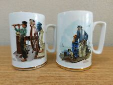 VTG 1985 Norman Rockwell Looking Out To Sea And River Pilot Coffee Mug Lot picture