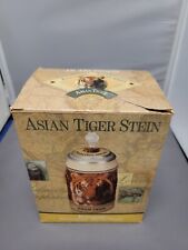 Budweiser Lidded Beer Stein Tankard Mug Asian Tiger Endangered Species 1989  picture