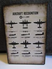 New Metal Sign- WWII USAAC- USAF- Aircraft Recognition- ID- Bomber- Fighter picture