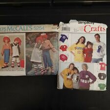 Vintage McCalls 5254 Raggedy Ann/ Andy Costumes Simplicity 9230 12 Ink Transfers picture